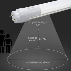 Tubo LED T8 120cm 18W con sensor microondas 6000K - Barcelona Led-