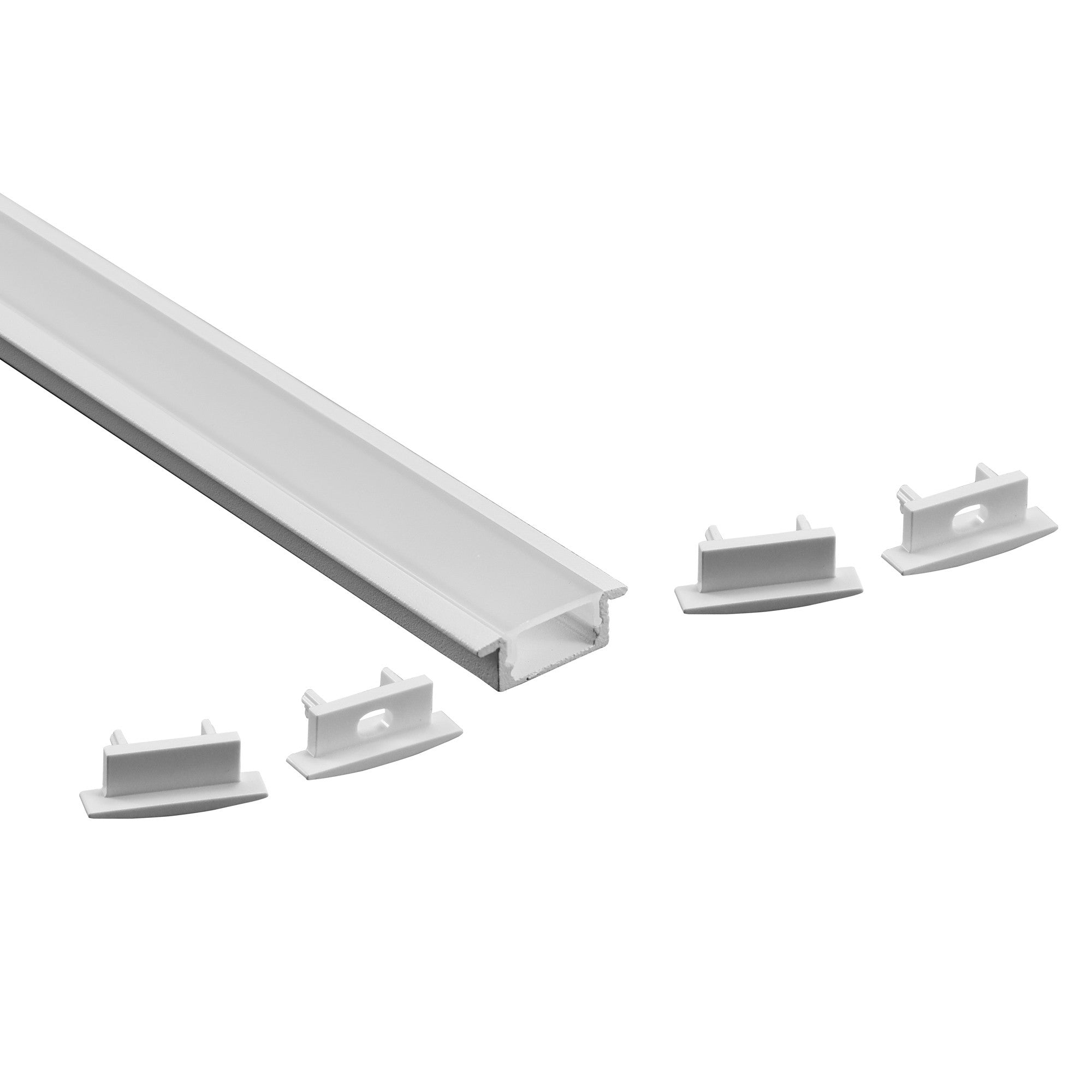 Perfil tira LED empotrable con difusor - Kit completo - 8,5x12mm - Tira LED ≤10mm - 2 metros