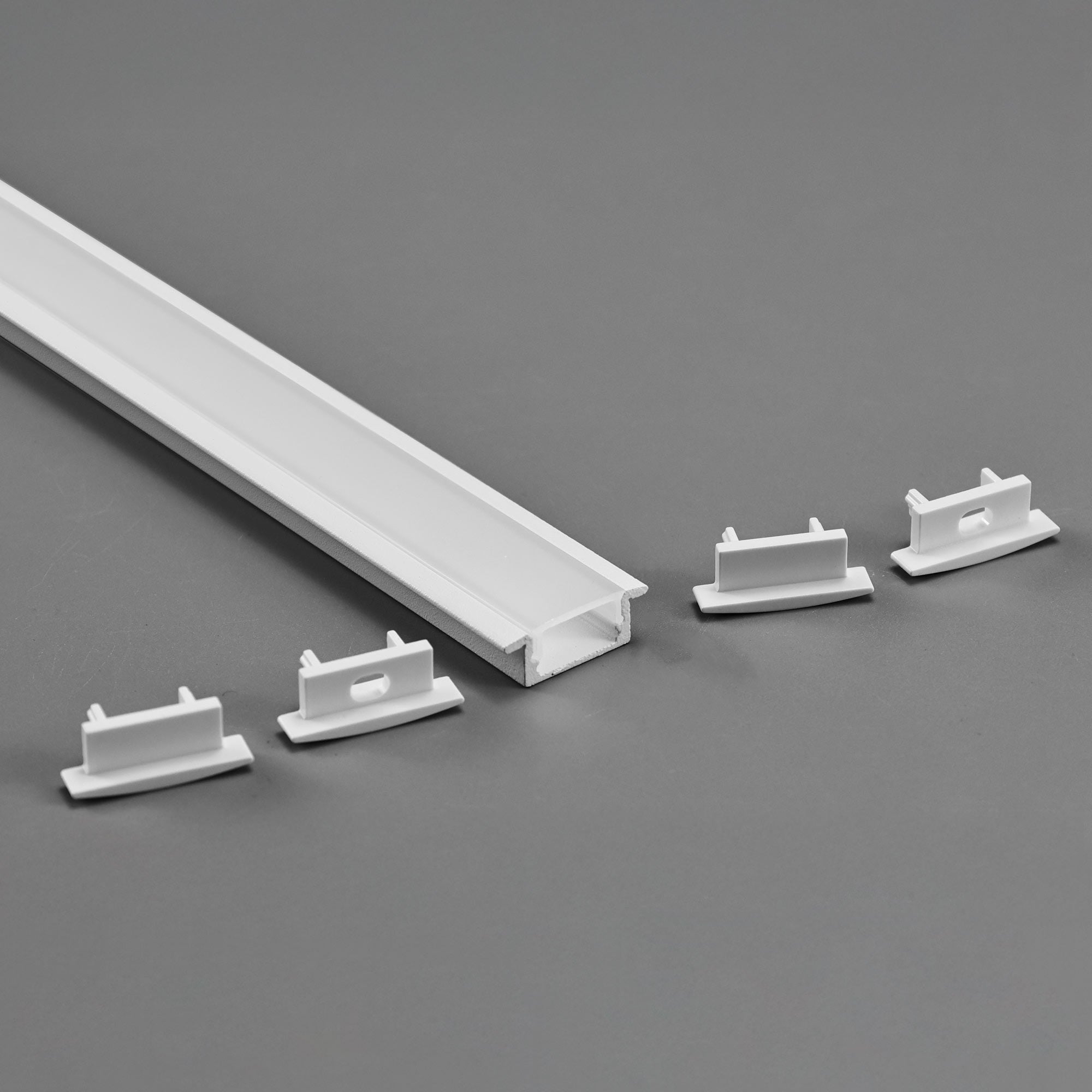 Perfil tira LED empotrable con difusor - Kit completo - 8,5x12mm - Tira LED ≤10mm - 2 metros (1)