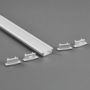 Perfil tira LED empotrable con difusor - Kit completo - 8,5x12mm - Tira LED ≤10mm - 2 metros (1)