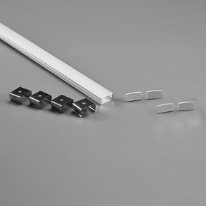 Perfil tira LED de superficie con difusor - Kit completo - 17x8,5mm - Tira LED ≤10mm - 2 metros (1)