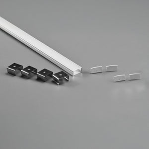 Perfil tira LED de superficie con difusor - Kit completo - 17x8,5mm - Tira LED ≤10mm - 2 metros - Barcelona Led-