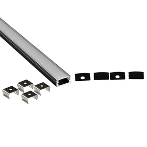 Perfil tira LED de superficie con difusor - Kit completo - 17x8,5mm - Tira LED ≤10mm - 2 metros (6)