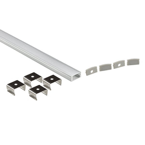 Perfil tira LED de superficie con difusor - Kit completo - 17x8,5mm - Tira LED ≤10mm - 2 metros (10)