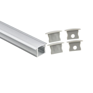 Perfil tira LED empotrable con difusor - Kit completo - 12,2x13mm - Tira LED ≤10mm - 2 metros (9)