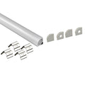 LED strip profile for corners with diffuser - Complete kit - 16x16mm - LED strip ≤10 mm - 2 meters 2