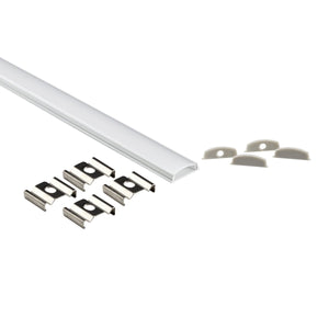 Perfil tira LED de superficie con difusor - Kit completo - 13x5,6mm - Tira LED ≤10mm - 2 metros - Barcelona Led-