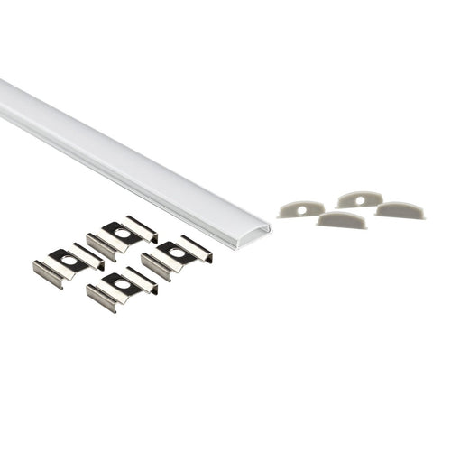 Surface LED strip profile with diffuser - Complete kit - 13x5.6mm - LED strip ≤10mm - 2 meters