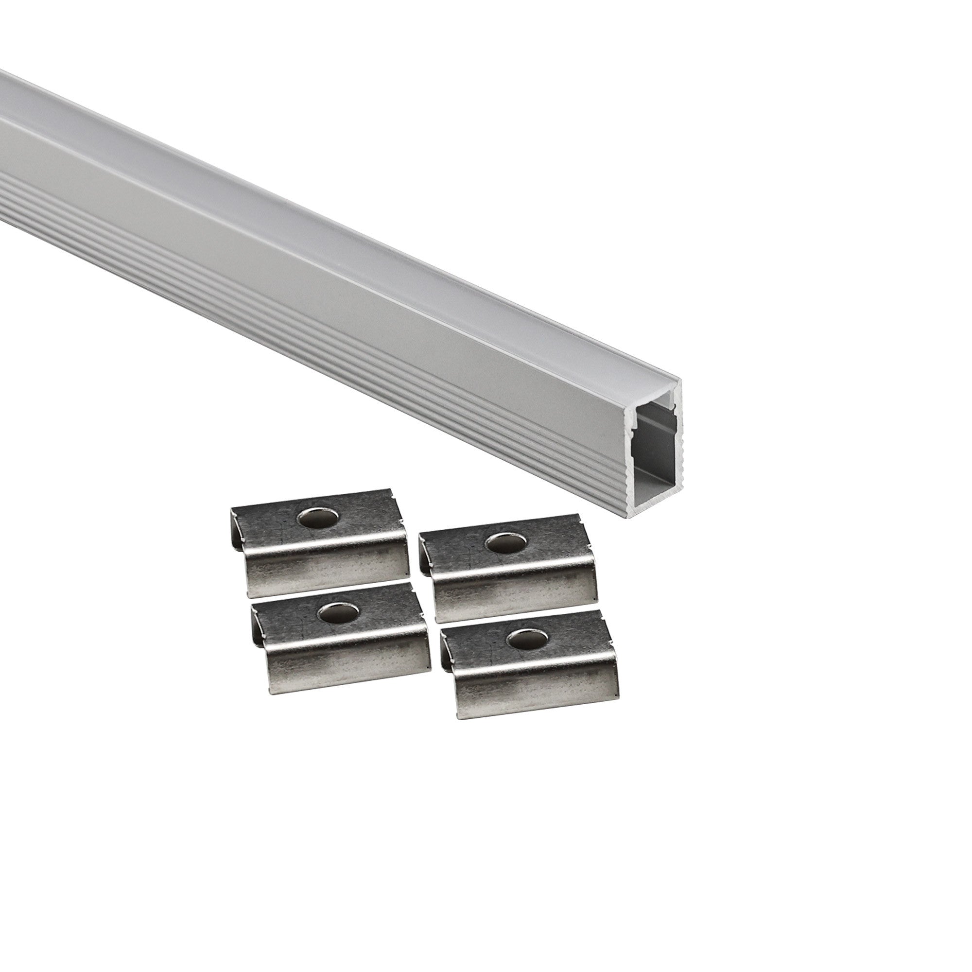 Perfil tira LED de superficie con difusor - Kit completo - 12x8mm - Tira LED ≤5mm - 2 metros (1)