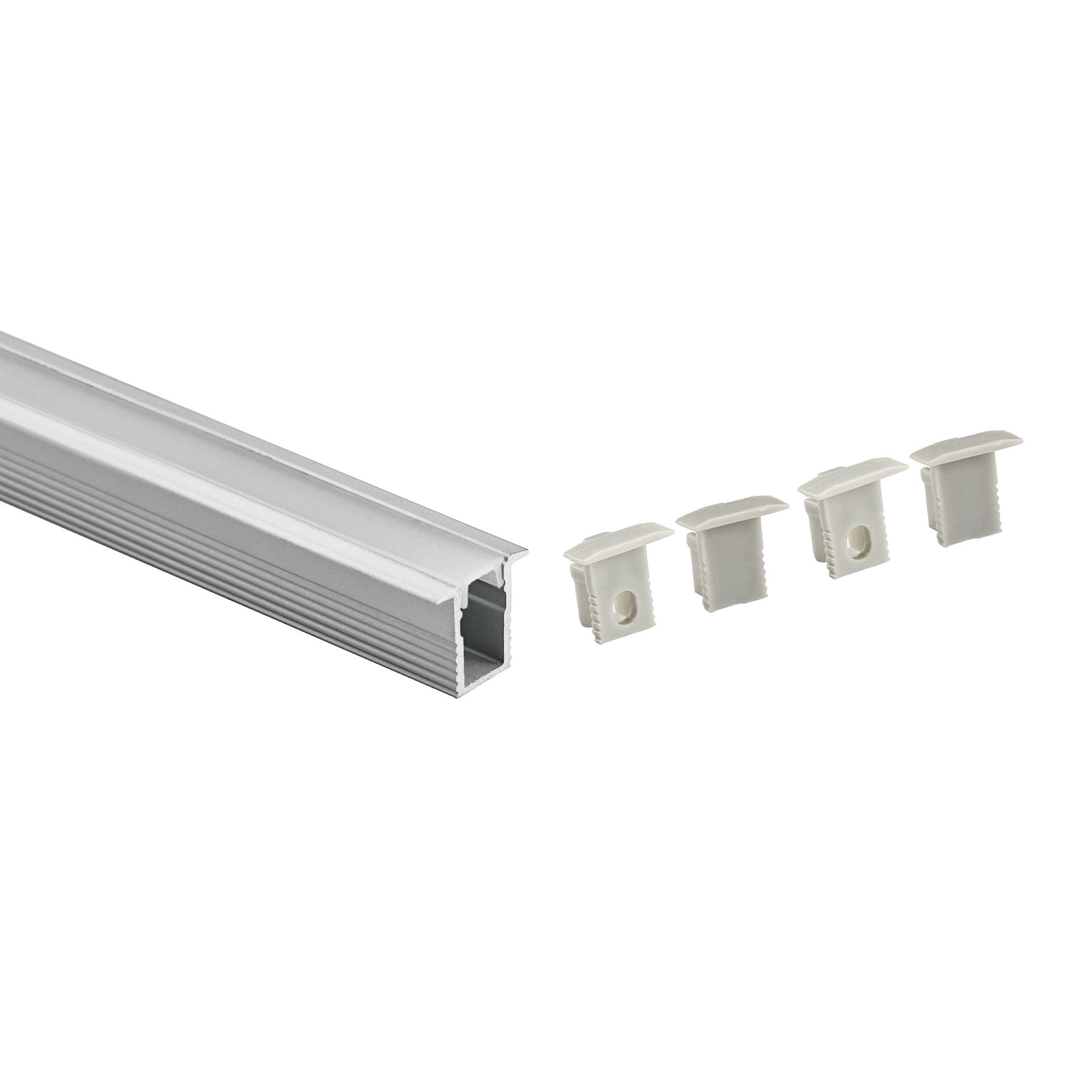 Perfil tira LED empotrable con difusor - Kit completo - 12x8mm - Tira LED ≤5mm - 2 metros