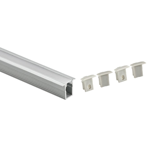 Inbouw LED strip profiel met diffuser - Complete kit - 12x8mm - LED strip ≤5mm - 2 meter
