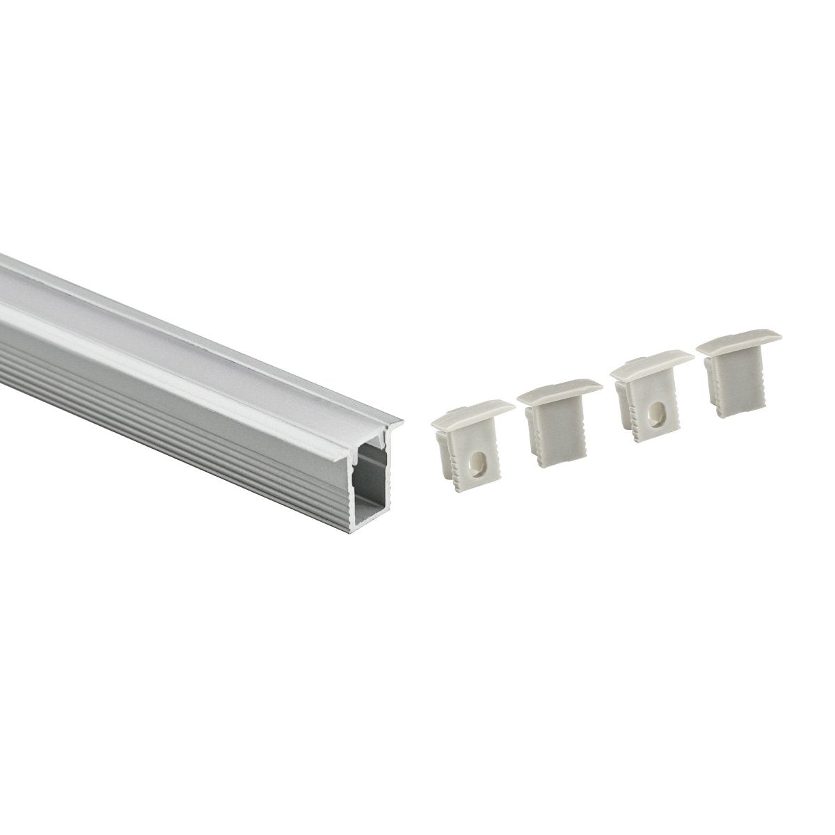 Perfil tira LED empotrable con difusor - Kit completo - 12x8mm - Tira LED ≤5mm - 2 metros - Barcelona Led-