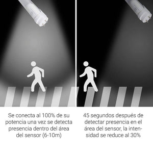 Tubo LED T8 150cm 24W con sensor microondas blanco 6000K cristal opal - Barcelona Led-