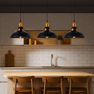 Lámpara industrial retro colgante "MANACOR" con cúpula de metal - Barcelona Led-Decoración