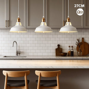 Lámpara industrial retro colgante "MANACOR" con cúpula de metal - Barcelona Led-Decoración