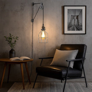 Lámpara colgante de jaula "Clockwell" - Con enchufe e interruptor - E27 - Barcelona Led-Decoración