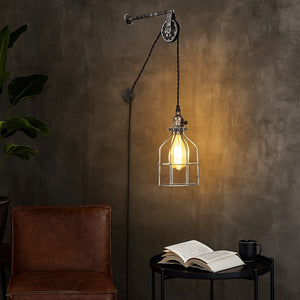 Lámpara colgante de jaula "Clockwell" - Con enchufe e interruptor - E27 (15)