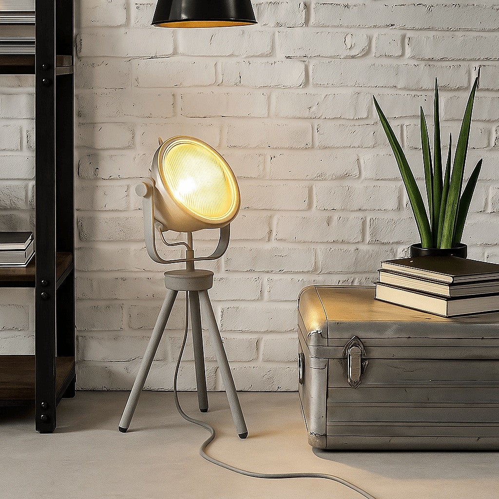 Lámpara de pie y sobremesa con trípode "TANGE" - Barcelona Led-Decoración
