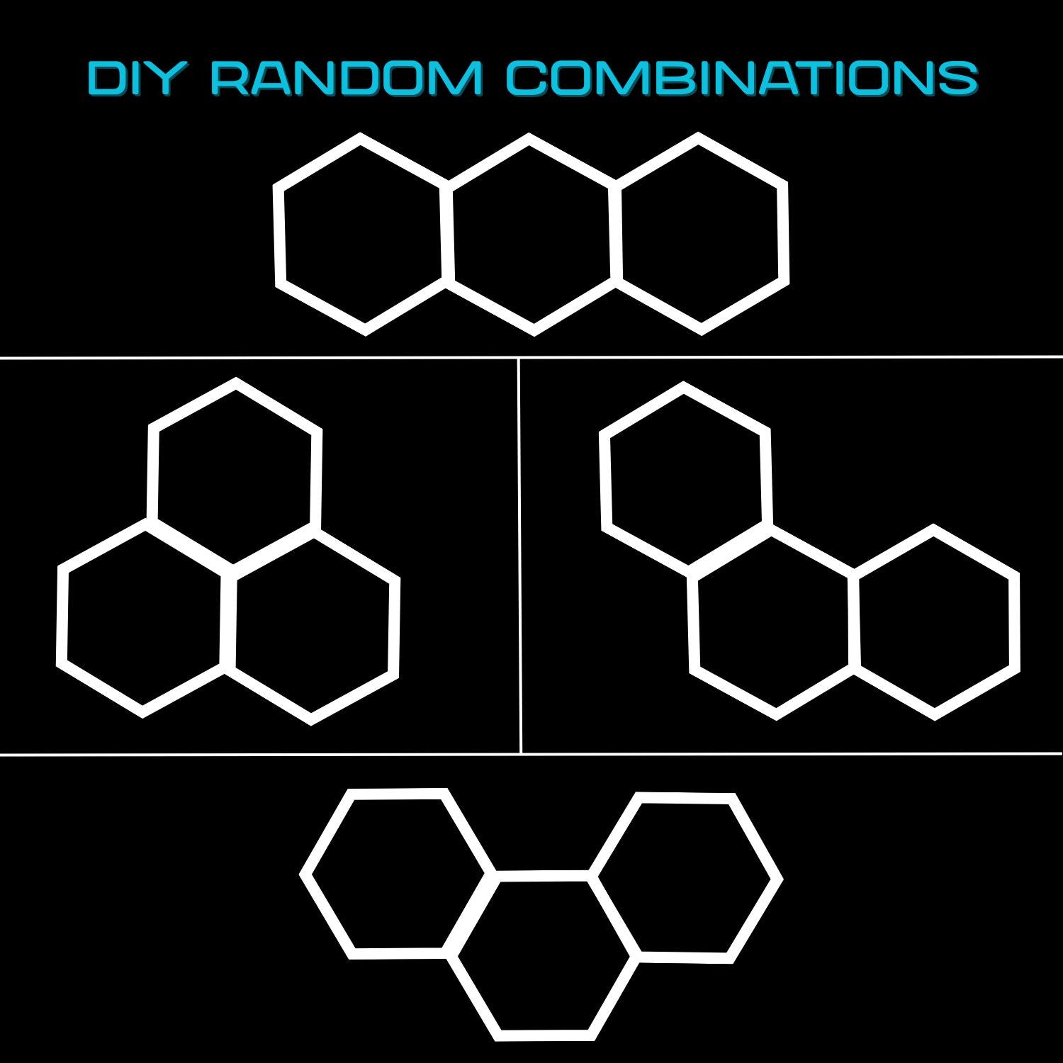 Lámpara LED hexagonal - 6500K - 3 hexágonos - 440cm (1)