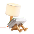 Articulated wooden table lamp