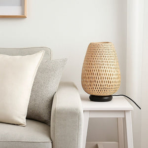 Lámpara de mesa mimbre "CARL" - E27 - Barcelona Led-Decoración