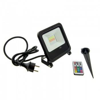 Foco proyector LED RGB 50W con mando IP65 (1)