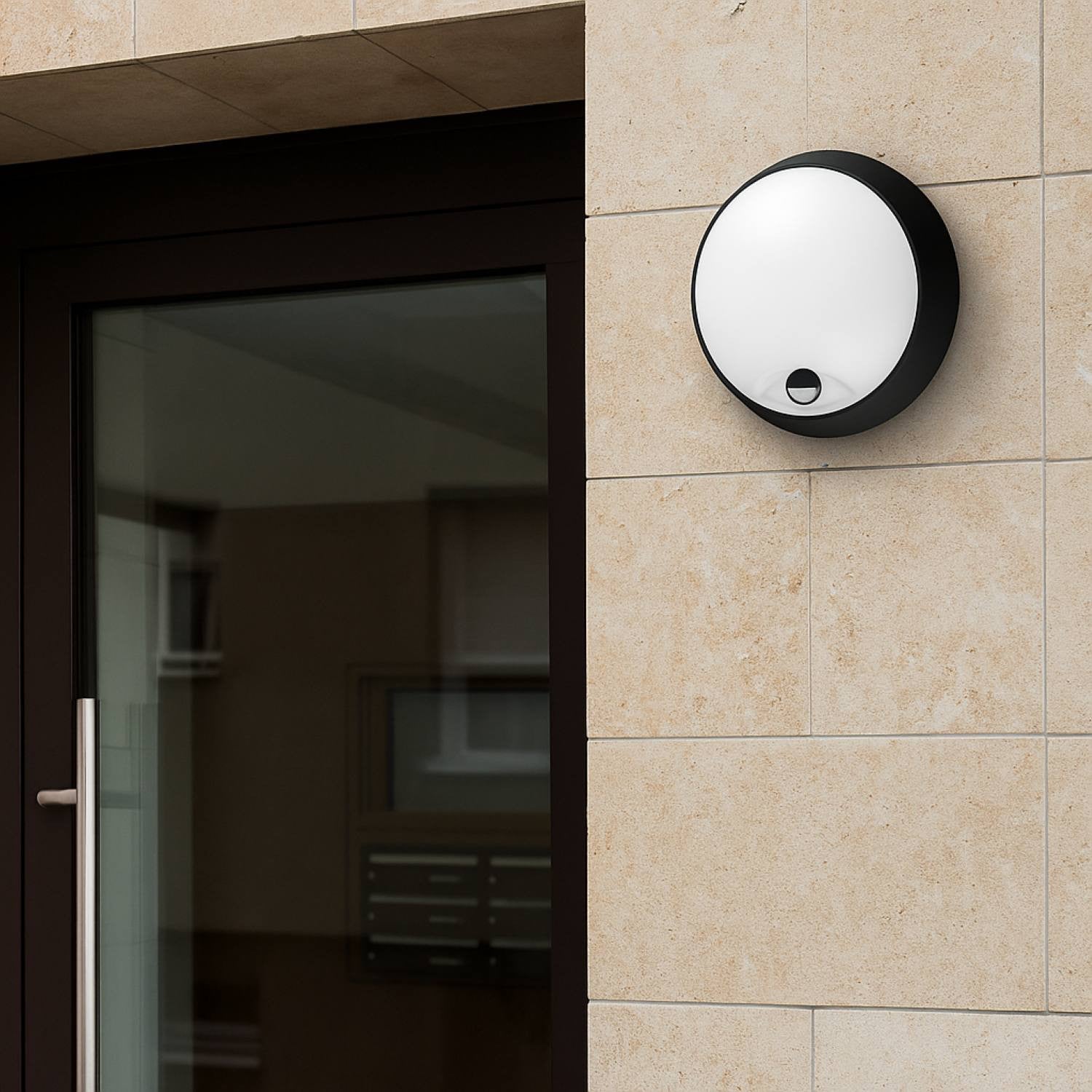 Plafón LED exterior redondo con sensor PIR - 15W - CCT - IP65