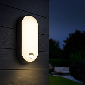 Plafón LED exterior ovalado con sensor PIR - 15W - CCT - IP65 - Barcelona Led-Decoración