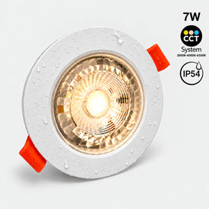 Downlight LED empotrable fijo - 7W - CCT - 560lm - Corte Ø75mm - IP54
