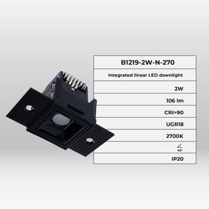 Foco lineal LED trimless / integración - 2W - UGR18 - CRI90 - Barcelona Led-