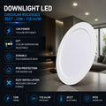Downlight LED circular empotrable - 3CCT - 12W - 110 lm/W - Corte Ø127mm 3