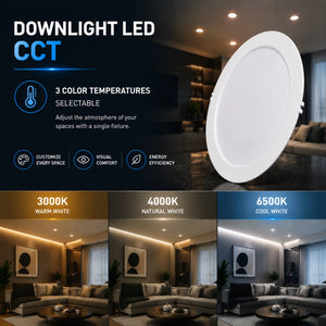 Downlight LED circular empotrable - 3CCT - 12W - 110 lm/W - Corte Ø127mm (9)
