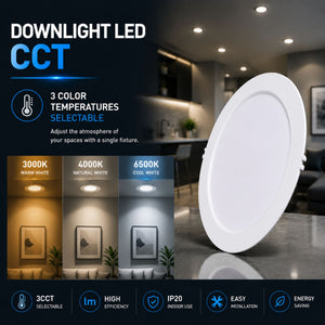 Downlight LED circular empotrable - 3CCT - 18W - 110 lm/W - Corte Ø170mm (6)
