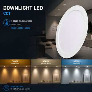 Downlight LED circular empotrable - 3CCT - 24W - 110 lm/W - Corte Ø243mm (6)