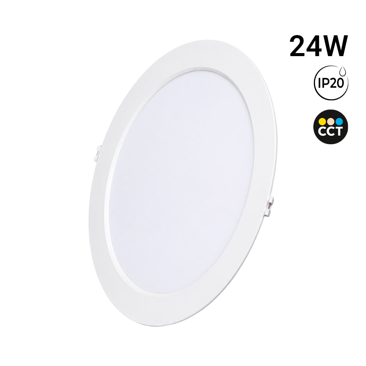 Downlight LED circular empotrable - 3CCT - 24W - 110 lm/W - Corte Ø243mm