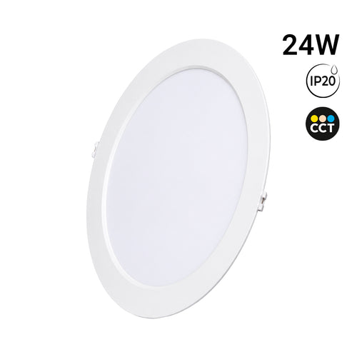 Recessed circular LED downlight - 3CCT - 24W - 110 lm/W - Cutout Ø243mm