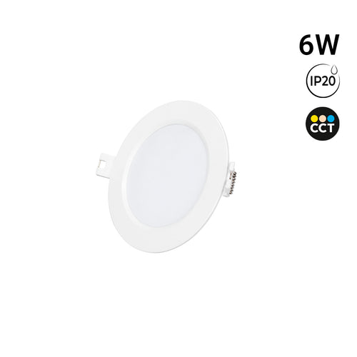 Εντοιχιζόμενο κυκλικό φωτιστικό LED - 3CCT - 6W - 110 lm/W - Κομμένο Ø93mm