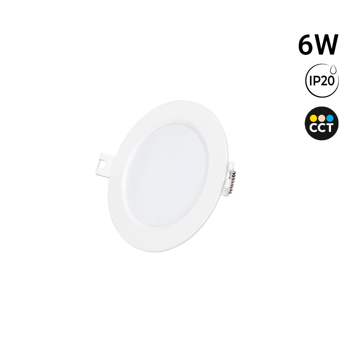 Downlight LED circular empotrable - 3CCT - 6W - 110 lm/W - Corte Ø93mm