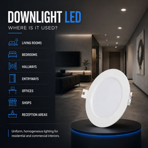 Downlight LED circular empotrable - 3CCT - 6W - 110 lm/W - Corte Ø93mm (10)