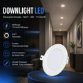 Recessed circular LED downlight - 3CCT - 6W - 110 lm/W - Cutout Ø93mm 3