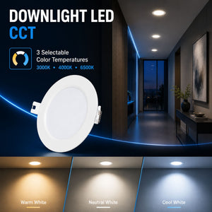 Downlight LED circular empotrable - 3CCT - 6W - 110 lm/W - Corte Ø93mm (6)