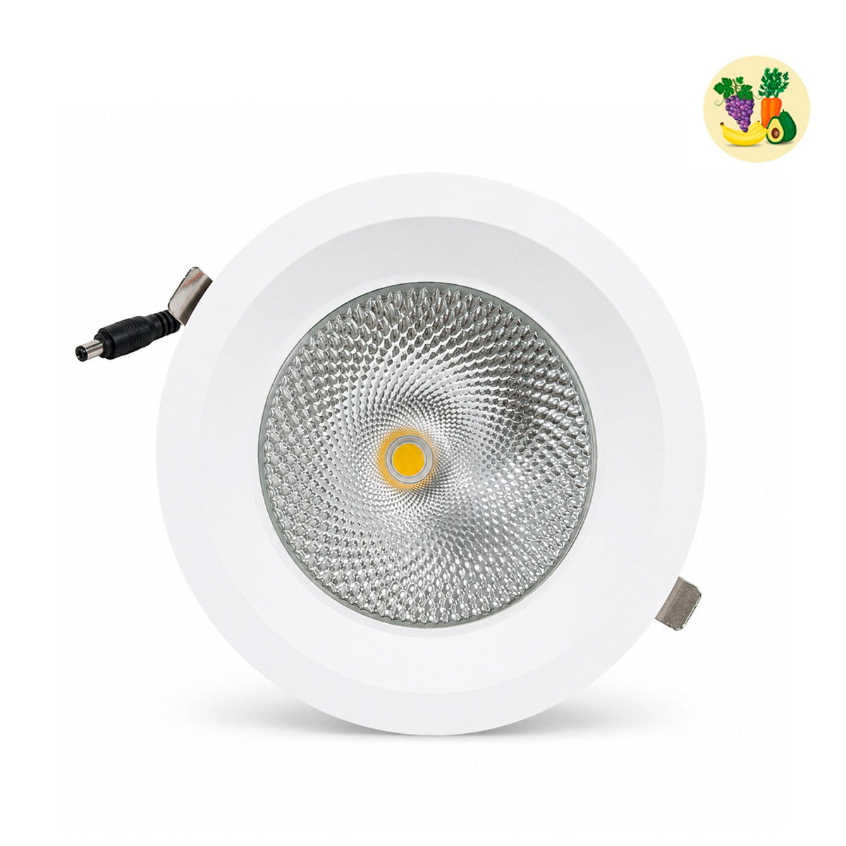 Downlight LED empotrable - Chip especial para frutas y verduras - 30W - Corte Ø200 mm - IP54 - UGR19