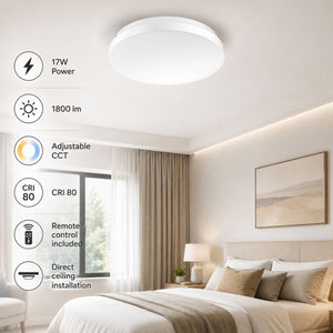 Plafón LED de techo con mando a distancia - CCT - 17W - CRI80 - IP20 - Barcelona Led-Iluminación