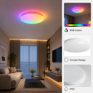Plafón LED de techo con mando a distancia - RGB + CCT - 23W - CRI80 - IP20 (8)