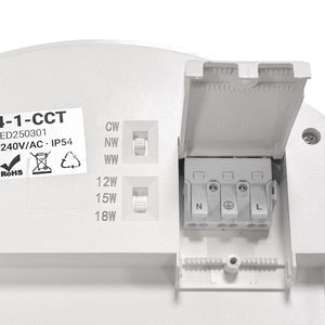 Plafón LED CCT circular - 12W/15W/18W - Potencia ajustable - Superficie o empotrado - IP54 (7)