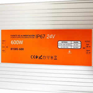 Fuente de alimentación estanca compacta - 600W 24V - 25A - IP67 - Barcelona Led-Material eléctrico