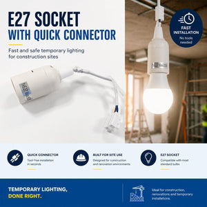 Casquillo E27 con conector rápido - Ideal para obras - Barcelona Led-Accesorios