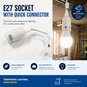 Casquillo E27 con conector rápido - Ideal para obras (3)