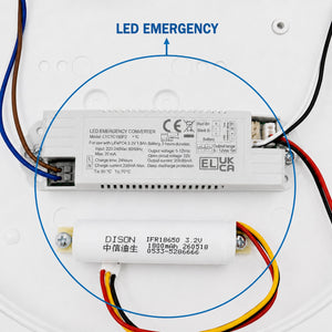 Plafón LED de techo estanco con sensor de movimiento + Luz de emergencia - CCT - Potencia ajustable 12W-16W - Ø31cm - IP65 (14)