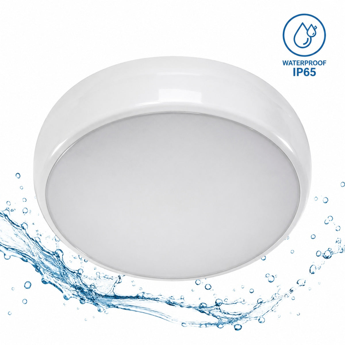 Plafón LED de techo estanco con sensor de movimiento + Luz de emergencia - CCT - Potencia ajustable 12W-16W - Ø31cm - IP65